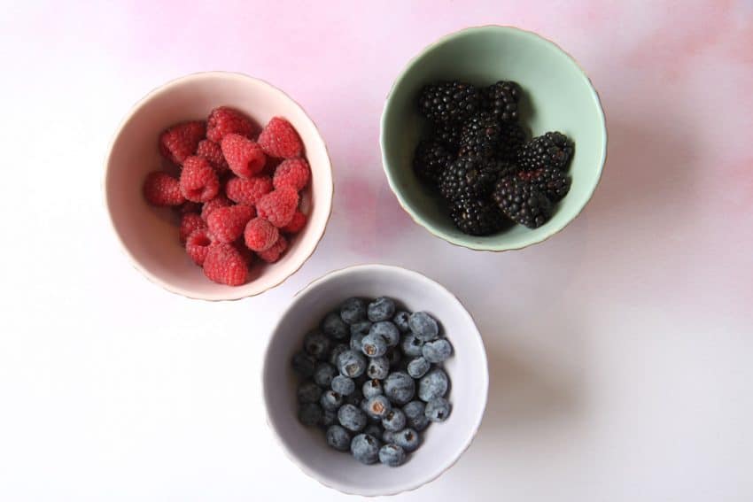3 bowls of berries