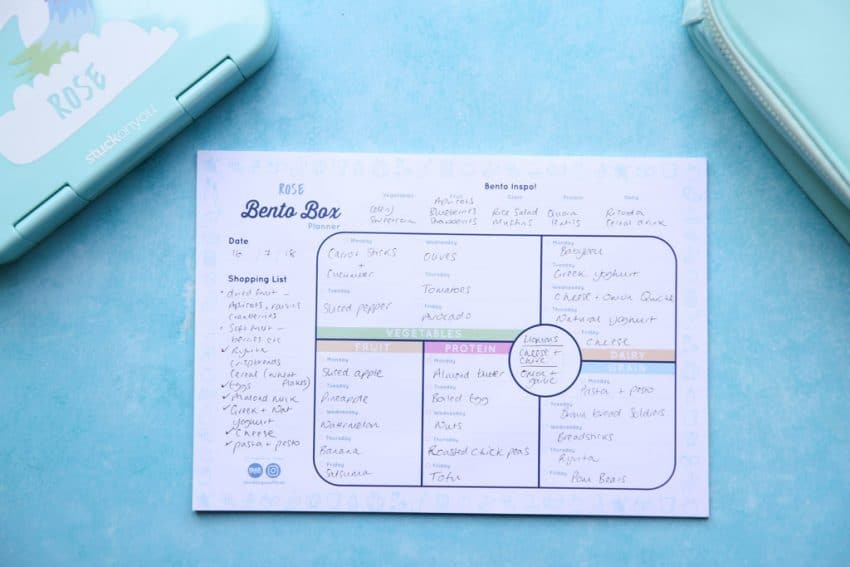 Back to school Bento Box planner pad