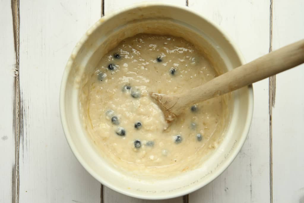Blueberry and banana bread mixture