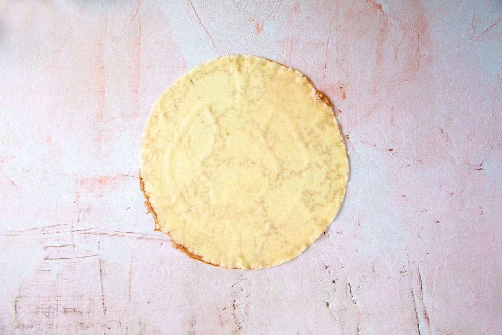 An overhead shot of a crepe 