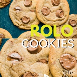 Rolo Cookies Pinterest image with text overlay.