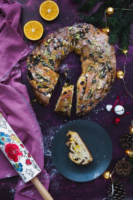 Beautiful Homemade Stollen Wreath | Amy Treasure