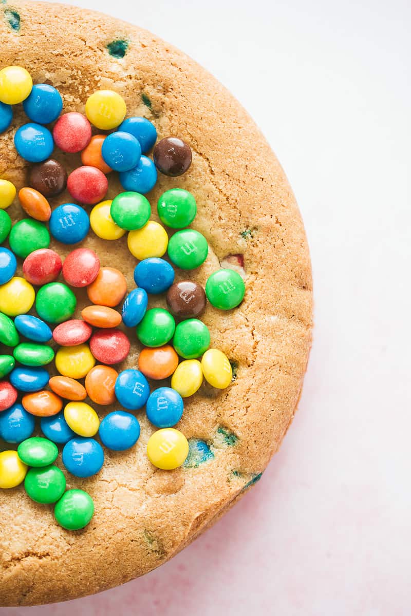 An M&Ms cookie cake. 