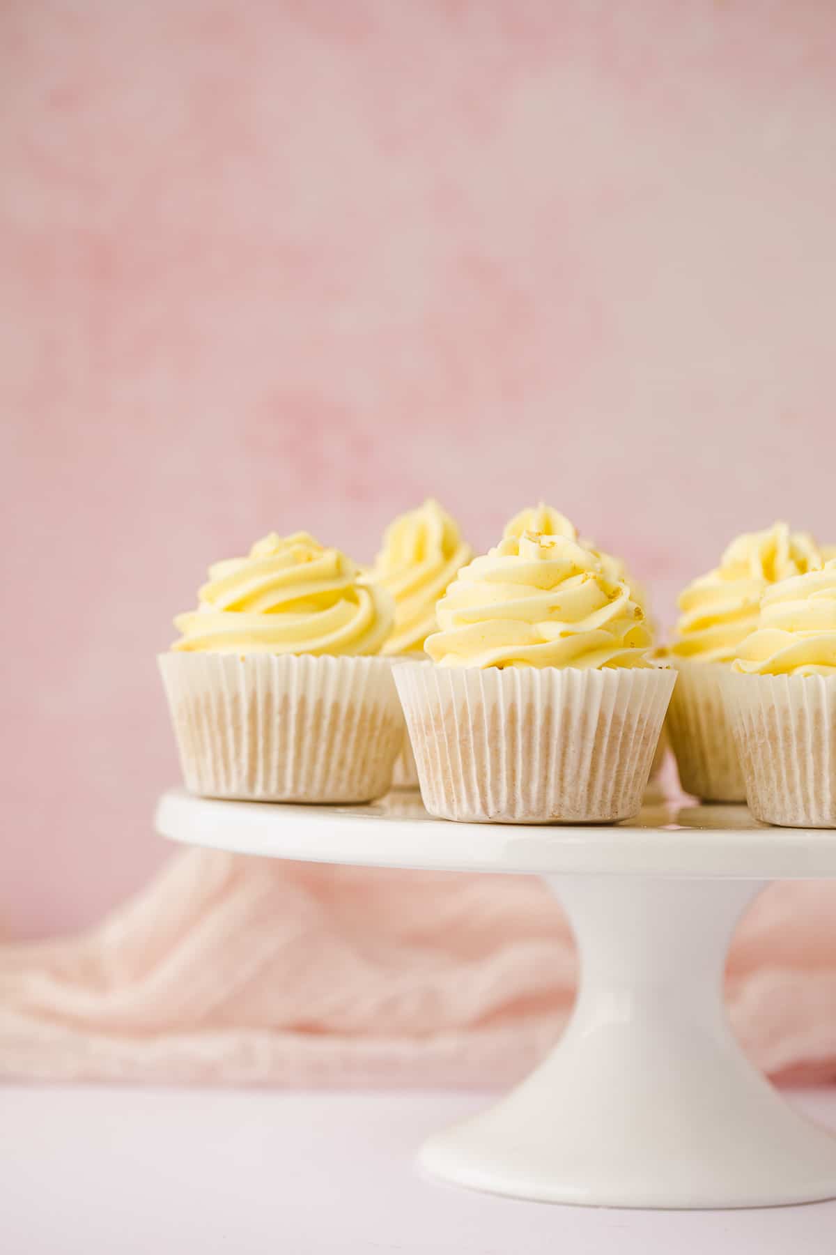 Lemon drizzle cupcakes topped with a lemon flavoured buttercream. 