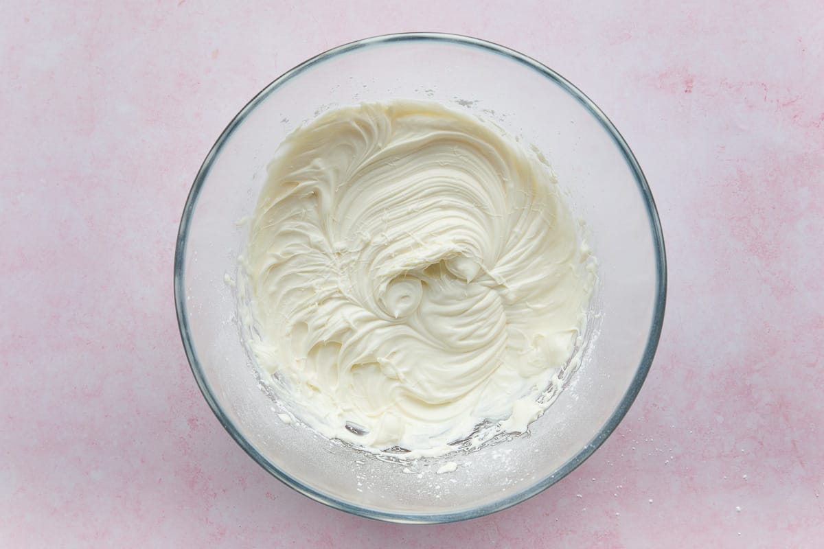 Cream cheese and icing sugar that has been beaten together until smooth and creamy. 