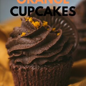 Chocolate Orange Cupcakes Pinterest image with text overlay.